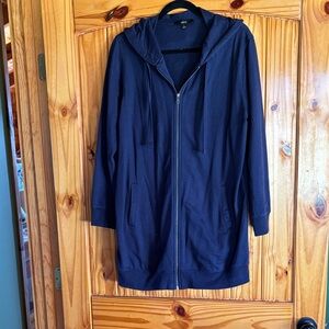 Navy Blue Zip-Up Hoodie